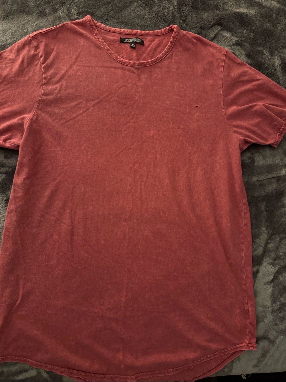 Men's Washed Red Crewneck Short Sleeve Tee